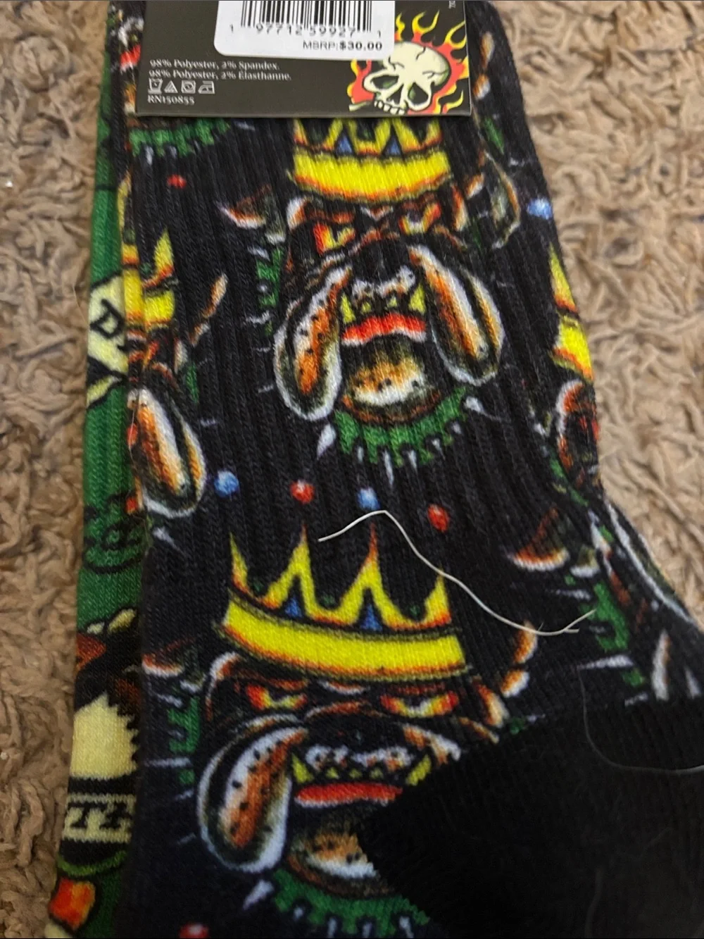 3 Pair Ed Hardy Crew Socks